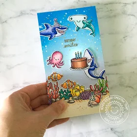 Sunny Studio Stamps: Sea You Soon Best Fishes Tropical Scenes Birthday Card by Ashley Ebben