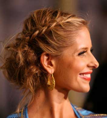 down 1: middle, with braid Step the Part french hair tutorial bun loosely fingers chignon hair