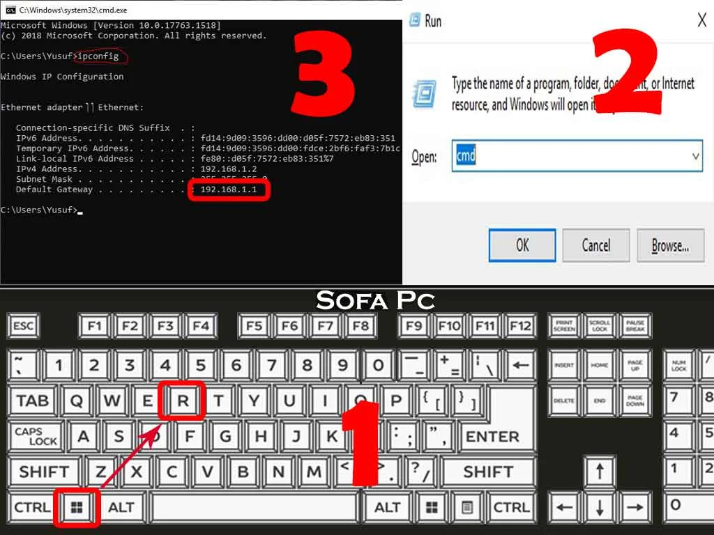 اظهار الاي بي الخاص بالراوتر عن طريق cmd