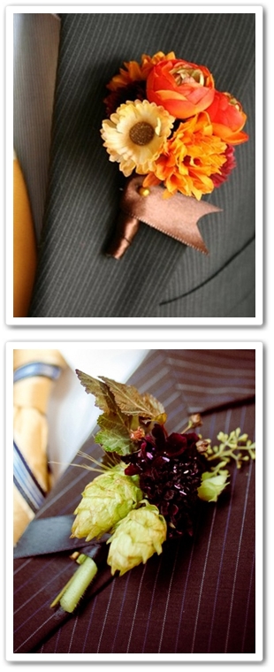 corsage organge höst, boutonniere orange autumn