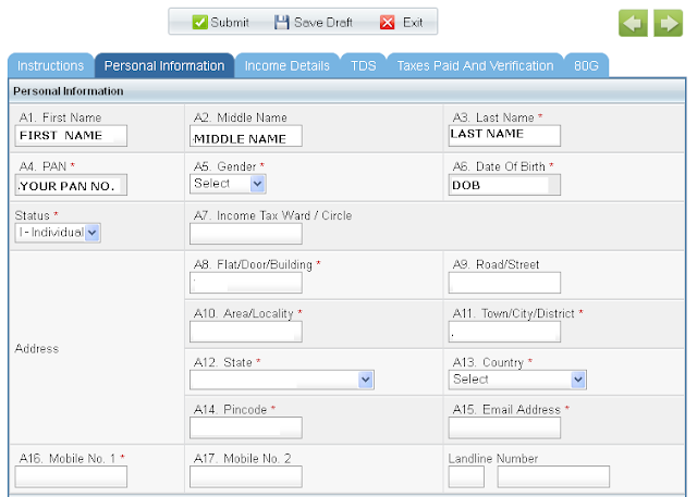 Personal Information Subsection