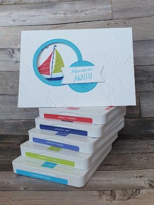 Lets set sail stampin up fun window card 2022 in colors