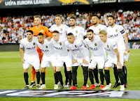 VALENCIA C. F. Temporada 2018-19. Neto, Gabriel Paulista, Piccini, Ezequiel Garay y Dani Parejo; Gonçalo Guedes, Coquelin, Kevin Gameiro, Rodrigo, Gayá y Wass. VALENCIA C. F. 2 (Kevin Gameiro 2) ARSENAL F. C. 4 (Aubameyang 3, Lacazette). 08/05/2019. UEFA Europa League, semifinal, partido de vuelta. Valencia. Estadio de Mestalla. Total de la eliminatoria: ARSENAL F. C. 7 VALENCIA C. F. 3.