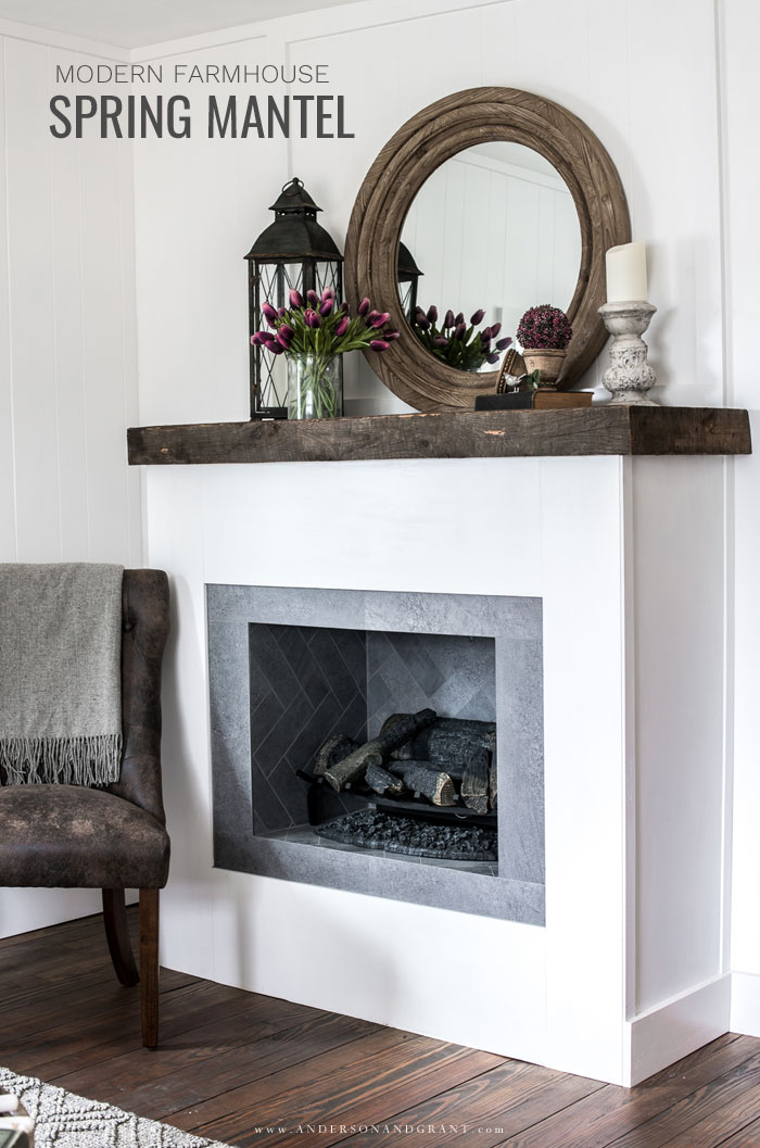 Modern Farmhouse Spring Mantel