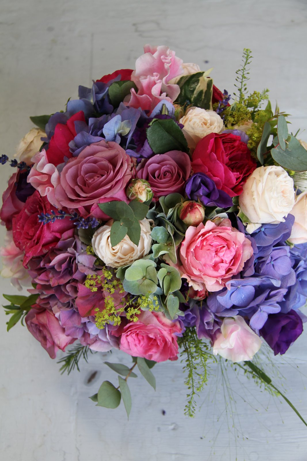 Pink & Blue Wedding Bouquet