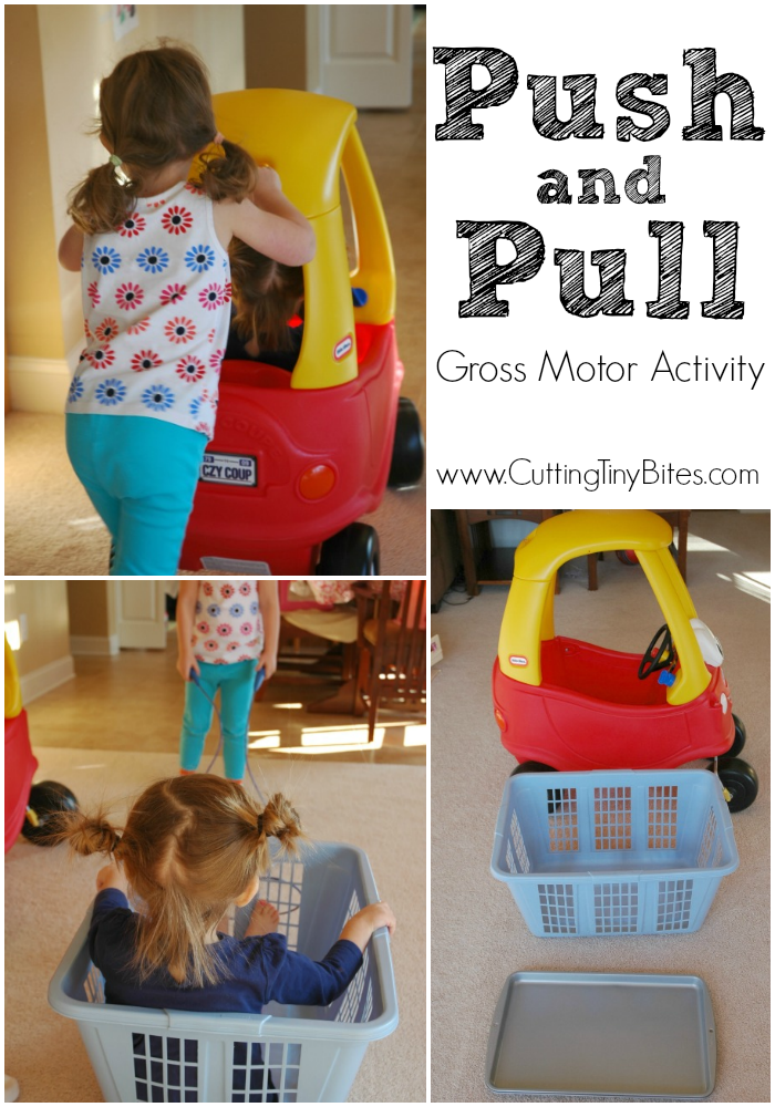 Push and Pull- Gross Motor Activity perfect for indoor play. Keep those kids active!