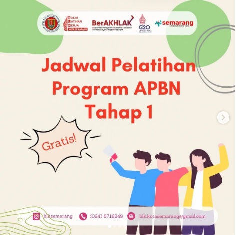 Pendaftaran Pelatihan BLK Semarang Tahap 1 Program APBN (Gratis)