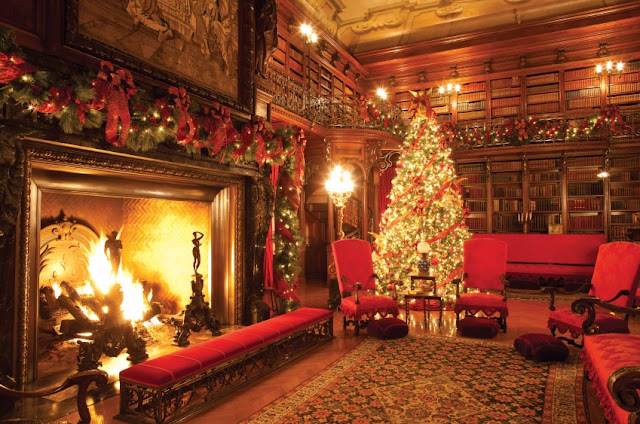 The Library at Biltmore Estate at Christmas