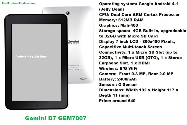 Gemini D7 GEM7007 tablet