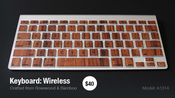 The Wooden Keyboard Skin Set for MacBook and Apple Keyboards