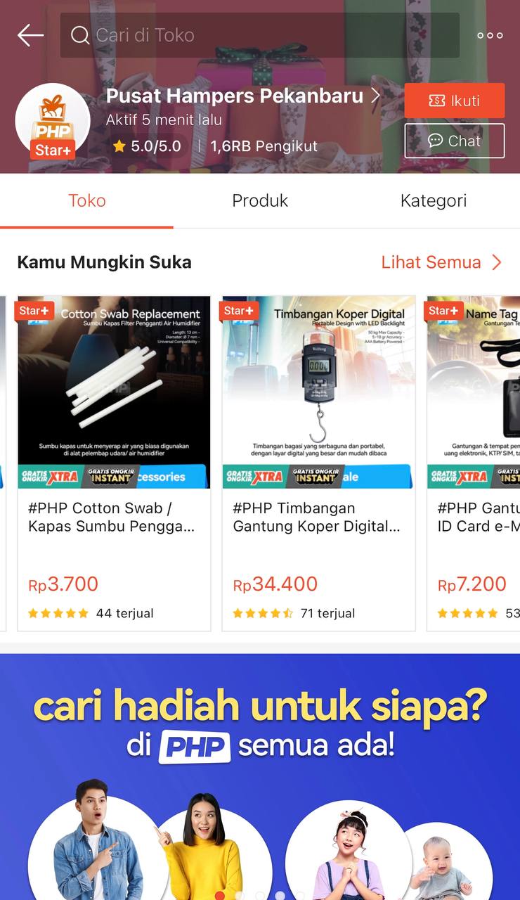 Kunjungi toko di Shopee