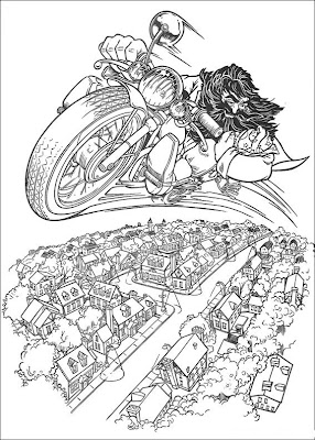 Motorcycle Coloring Pages on Hagrid On His Flying Motorcycle Via  Super Coloring