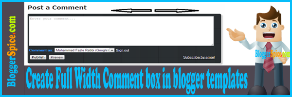 Blogger comment box