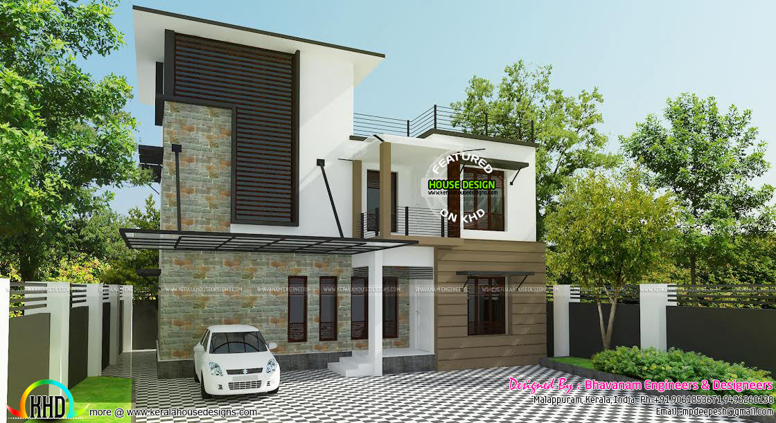  Contemporary  home  in 3 5  cent  Kerala home  design  and 