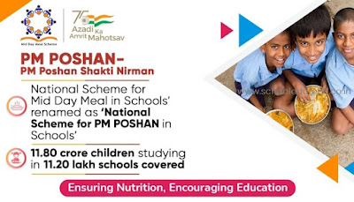 'पीएम- पोषण' योजना PM POSHAN Scheme | शालेय पोषण आहार योजनेचे नामकरण 'प्रधानमंत्री पोषण शक्ती निर्माण' (पीएम-पोषण)