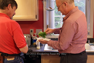 Preparing parsley for the ceremony