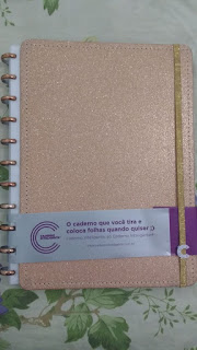 Caderno Inteligente Rosê/Dourado