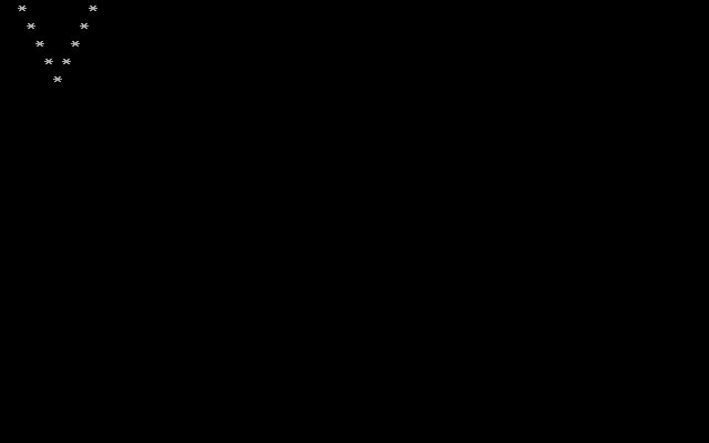 Program to print V alphabet in C Language without Graphics output