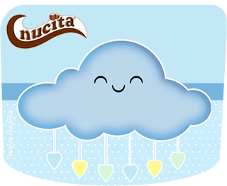 Rain of Blessings in Light Blue and Yellow  Free Printable Candy Bar Nucita Labels.