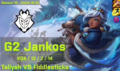 G2 Jankos Taliyah JG vs Fiddlesticks - EUW 10.13