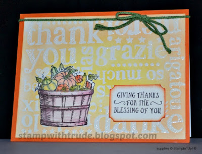 fall, Basket of Wishes, Stampin' Up!, Stamp with Trude, Tuesday Tutorial, friendship, thank you