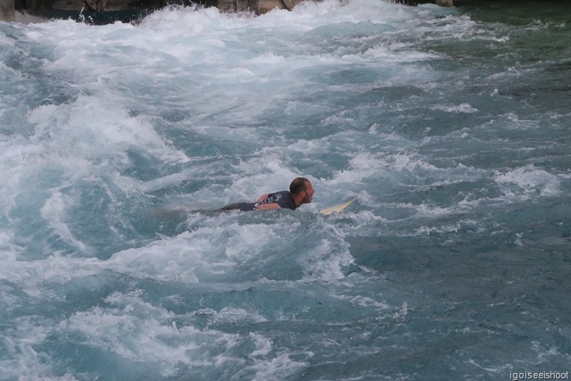 Surfer on the Aare River at Thun.