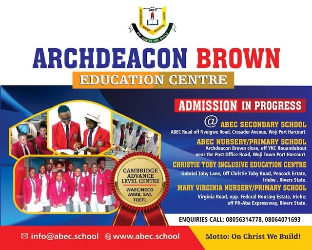 “Archdeacon Brown Education Centre:” ABEC Port-Harcourt Where It's 13 Students Held JAMB By The Jugular.