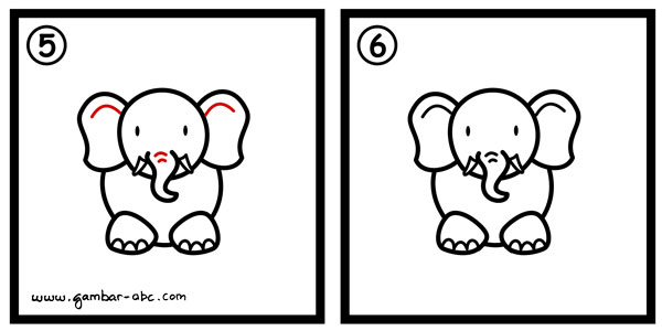  Cara Menggambar Gajah Sederhana dan Mudah Contoh Gambar 