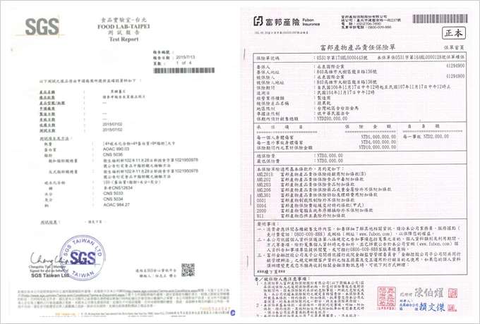 黑薑軍SGS檢驗認證