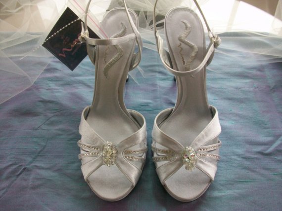 These Nina's are embellished with rhinestones and with shoe clips which are
