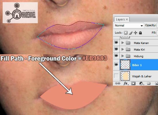 membuat vector bibir di photoshop  - tutorial membuat vector di photoshop - membuat foto menjadi kartun dengan photoshop