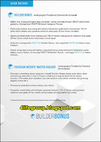 foto 4Life Builder Bonus - Info