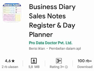 aplikasi bisnis online business diary sales note