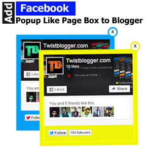Add Facebook popup like Page box for blogger