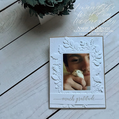 You Can Make This Photo Card!  Merriest Frames and Heartfelt Wishes with the Timber 3D Embossing Folder |  Nature's INKspirations by Angie McKenzie