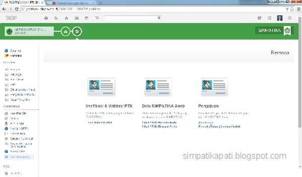 Tampilan Akun PTK Simpatika