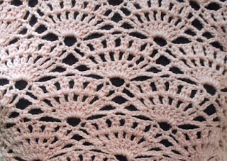 Sweet Nothings Crochet free crochet pattern blog ; close up photo of the stitch detail of the Shelled yoke