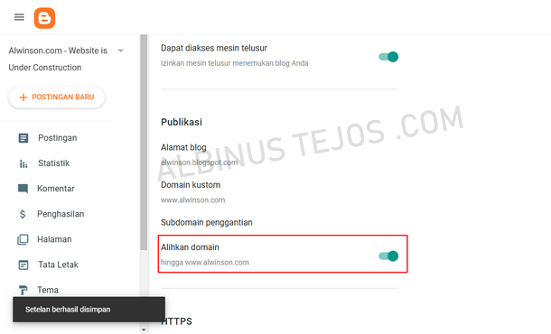 Cara Setting Custom Domain TLD Blogspot dari cPanel Self Hosting