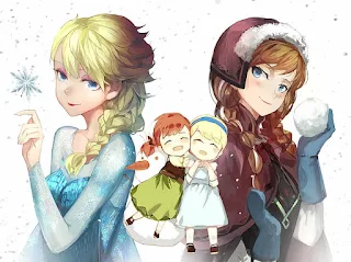 Frozen Anime Style: Free Download HD Posters.