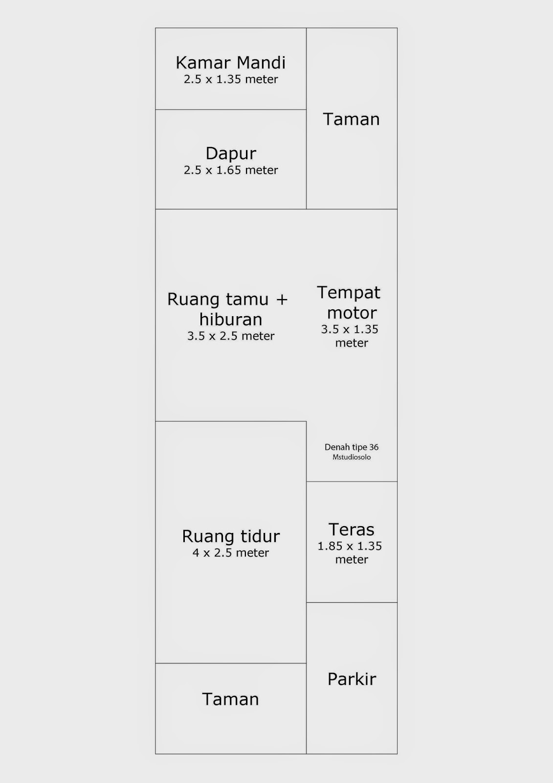 Membuat Denah Rumah Tipe 36 Diatas Lahan 4x12 Meter Majalah Rumah