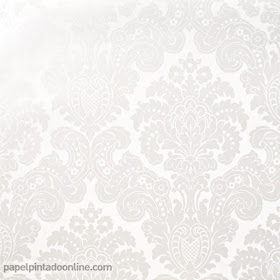 Papel Pintado Damasco Blanco Perla Ref. 5288-5
