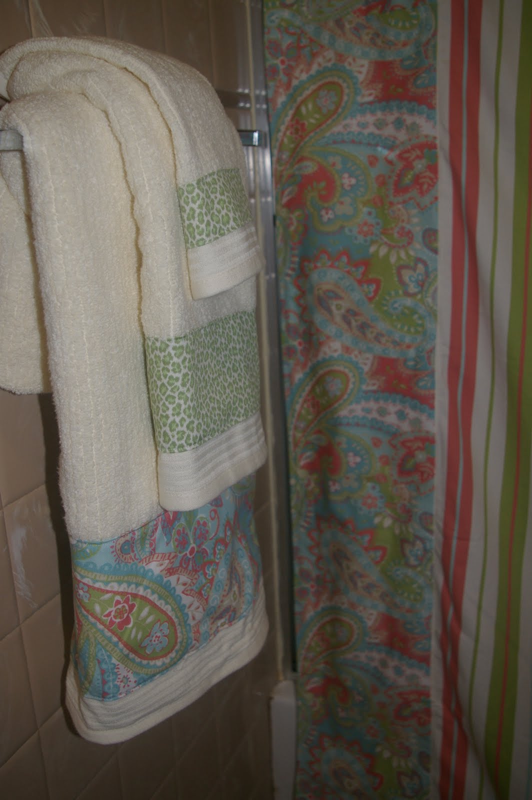 Custom Shower Curtain and Matching Towels