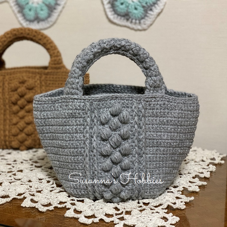 かぎ針編み Crochet メランジで編むバッグ しっかり持ち手の編み方 Mini Tote Handle