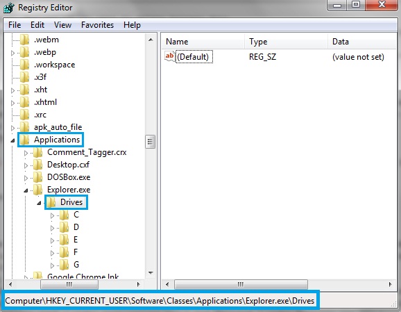 Drives Key Under Registry