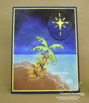 Picture of handmade Palm Tree Christmas Card