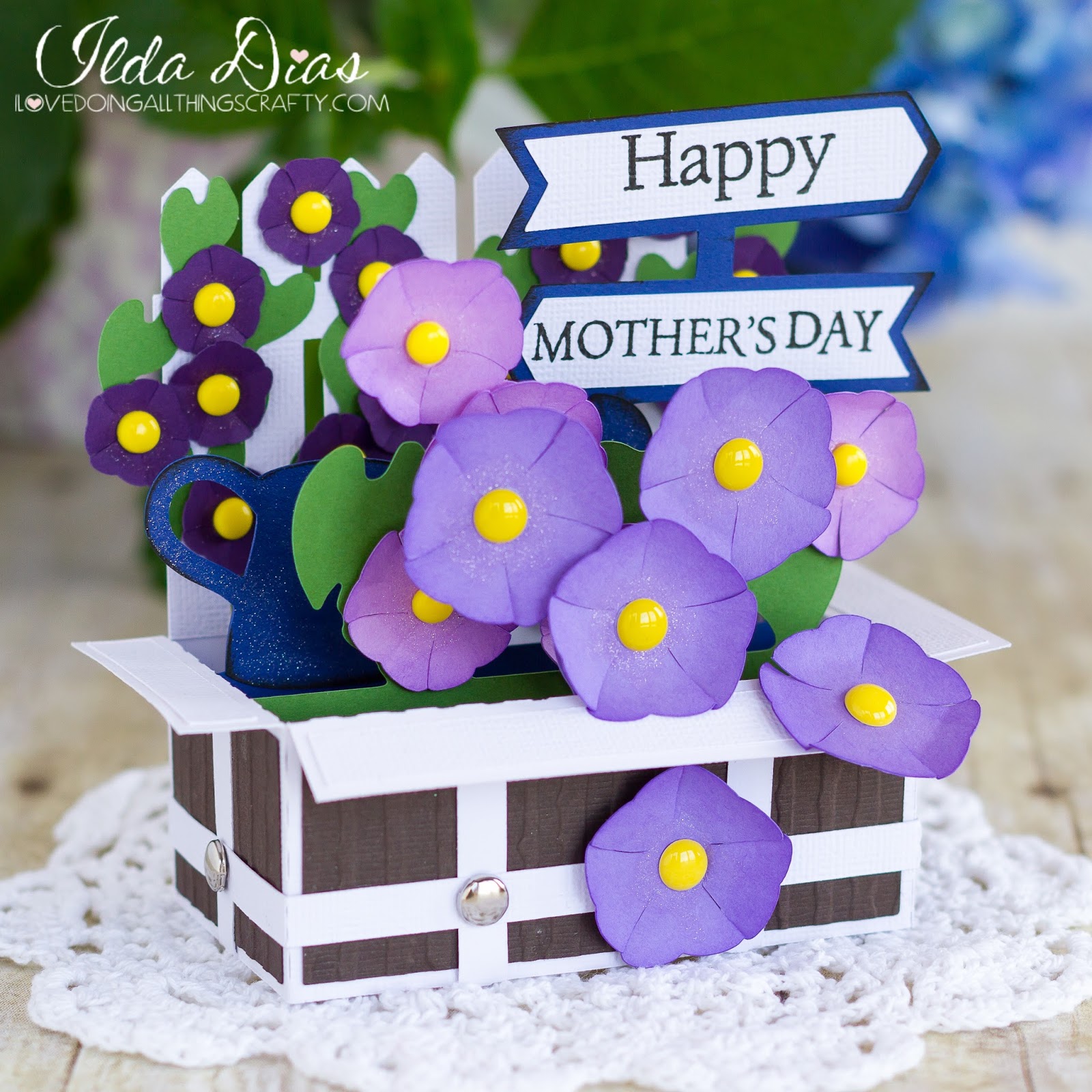 Download I Love Doing All Things Crafty Morning Glory Box Card Mother S Day Card Svgcuts