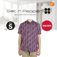 Dusdusan Salt N Pepper Textured Shirt Size S Maroon ANDHIMIND