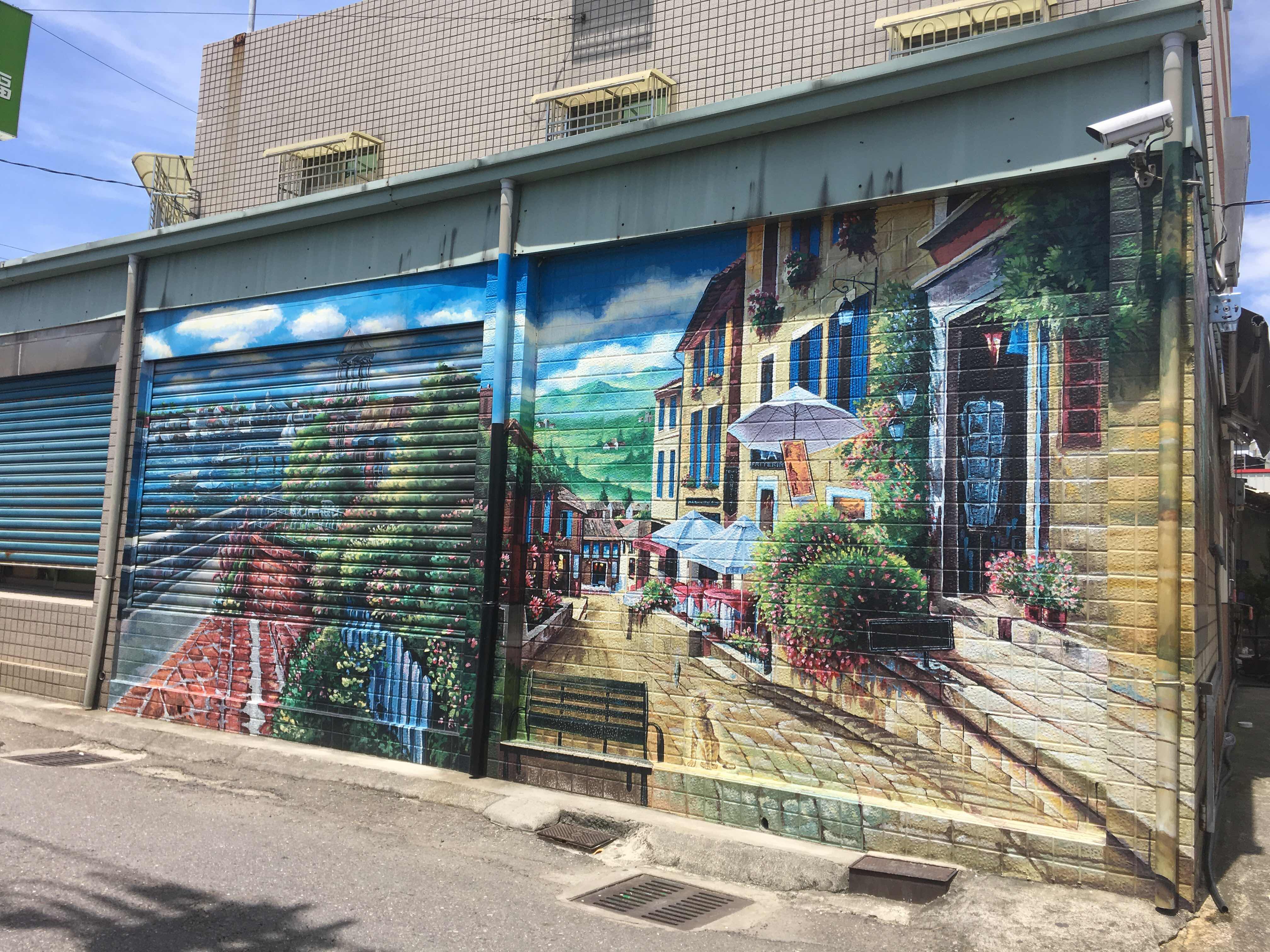 Cats on the roof, painted village, Yunlin, Taiwan