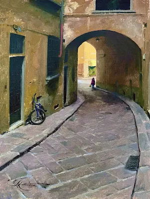 Via Magnoli, Firenze painting Andrew Lattimore