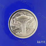 Riyadh Water Tower. Traditional Arabic impressions. Silver plated minted brass medal 35 mm in diameter.